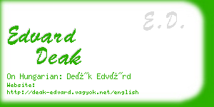 edvard deak business card